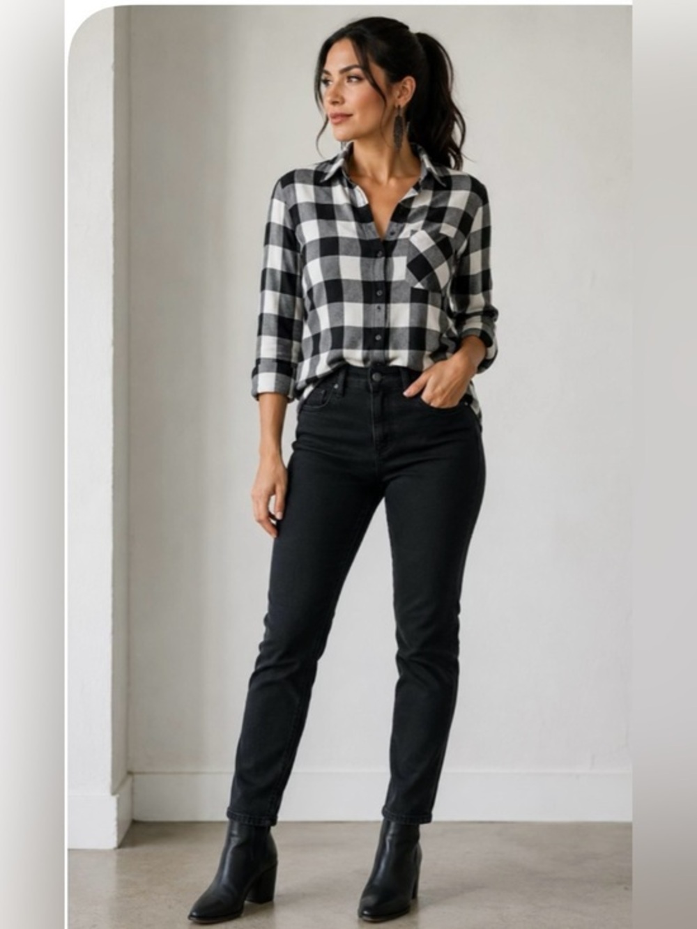 Country Girl Chic Jones New York Black High Rise Waldorf Skinny Jeans Size 10